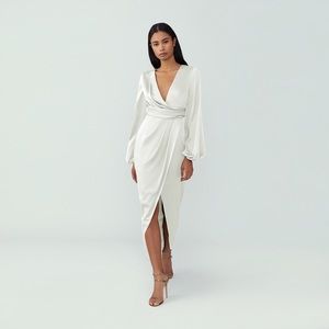 NEW Fame and Partners Shay dress in Ivory Satin